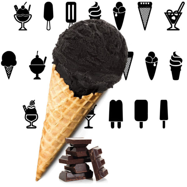 Bitterschokolade Schwarzes Eis | Eispulver