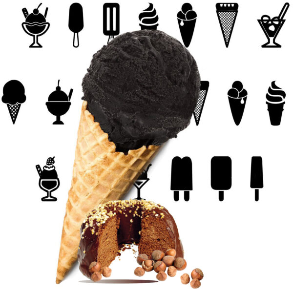 Schokolade Nuss Kuchen Schwarzes Eis | Eispulver